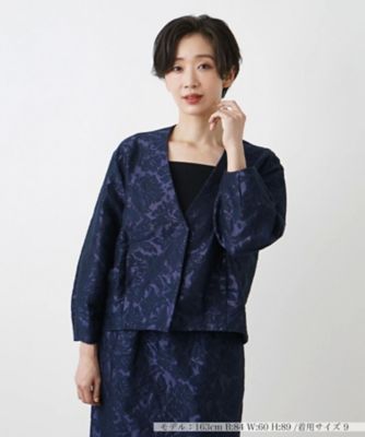＜BOURGE (Women)＞フラワーレースノーカラージャケット
