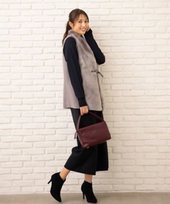フェイクファー切替ベスト