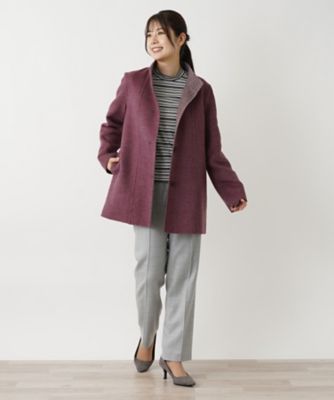Leilian（レリアン）カシミヤ100% コート/11/ボルドー カシミヤコート
