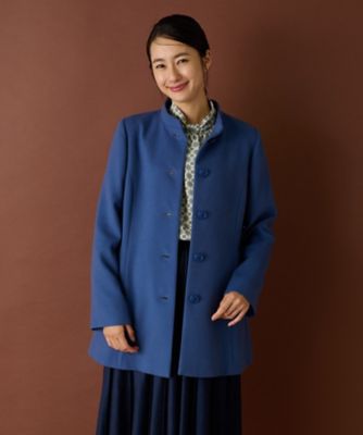 カシミヤスタンドカラーコート【深喜毛織　】