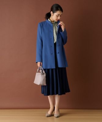 カシミヤスタンドカラーコート【深喜毛織　】