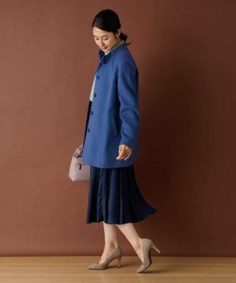カシミヤスタンドカラーコート【深喜毛織　】