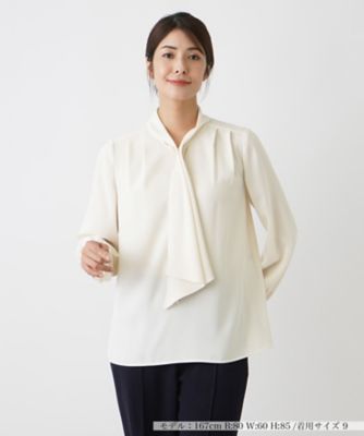 ＜Leilian (Women)＞ドレープタイブラウス