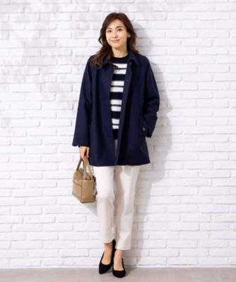 ＜Leilian (Women)＞ステンカラーハーフコート【Ｌｅｉｌｉａｎ　ＷＨＩＴＥ　ＬＡＢＥＬ】
