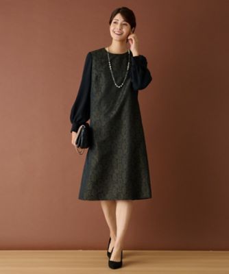 【美品】Leilian レリアン フォーマル ワンピース（グリーン） セットアップ風ワンピース【ブラックフォーマル】 | Leilian