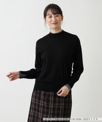 【新品未使用】anuans ハイゲージニットフィットジャケット　ネイビー 新品未使用】anuans ハイゲージニットフィットジャケット ネイビー