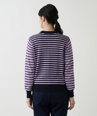 ボーダークルーネックニット