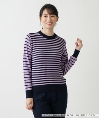 ＜Leilian (Women)＞ボーダークルーネックニット