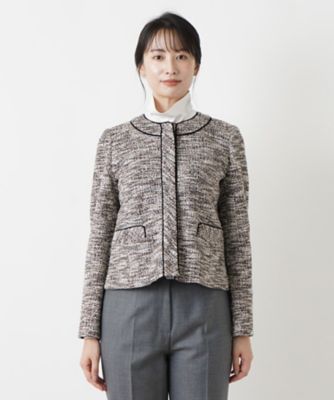 ラメツイードノーカラージャケット【セレモニー】【Ｌｅｉｌｉａｎ　ＷＨＩＴＥ　ＬＡＢＥＬ】