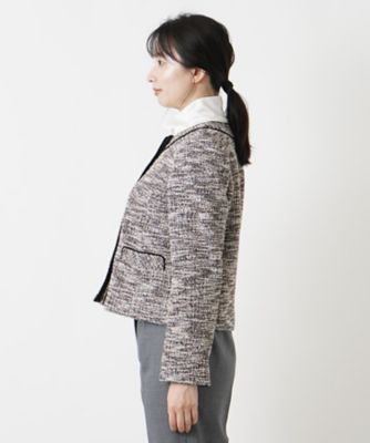 ラメツイードノーカラージャケット【セレモニー】【Ｌｅｉｌｉａｎ　ＷＨＩＴＥ　ＬＡＢＥＬ】