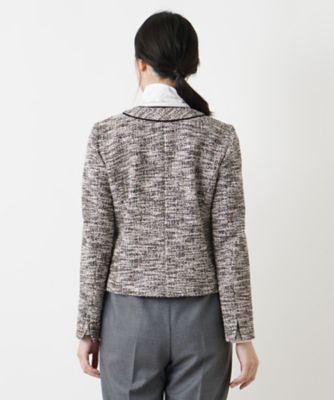 ラメツイードノーカラージャケット【セレモニー】【Ｌｅｉｌｉａｎ　ＷＨＩＴＥ　ＬＡＢＥＬ】