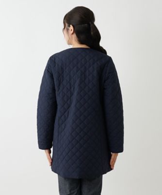 キルティングノーカラーコート【Leilian WHITE