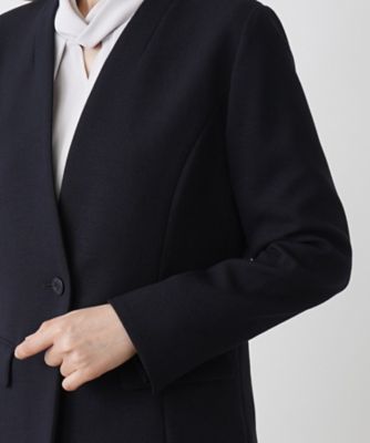 極美品 23年♡レリアン ノーカラージャケット 濃紺 13 定価7万円 極美品 23年♡レリアン ノーカラージャケット 濃紺 13 定価7万円
