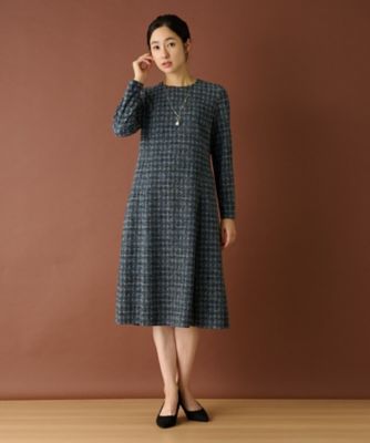 leilian 13+ 洗える ワンピース 大きいサイズ ヘリンボーン leilian 13+ 洗える ワンピース 大きいサイズ ヘリンボーン
