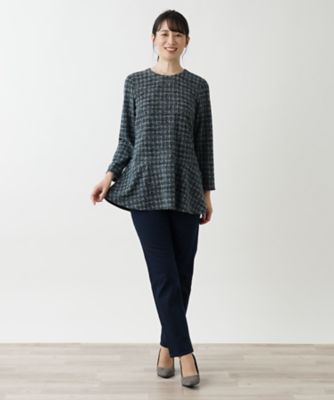ペプラムチェック柄ブラウス【Ｌｅｉｌｉａｎ　ＷＨＩＴＥ　ＬＡＢＥＬ】
