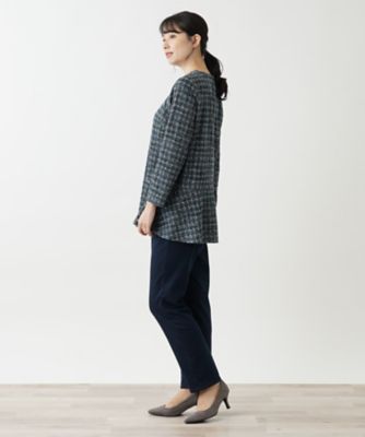 ペプラムチェック柄ブラウス【Ｌｅｉｌｉａｎ　ＷＨＩＴＥ　ＬＡＢＥＬ】