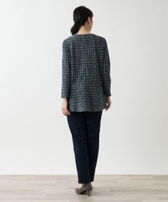 ペプラムチェック柄ブラウス【Ｌｅｉｌｉａｎ　ＷＨＩＴＥ　ＬＡＢＥＬ】
