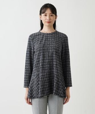 ペプラムチェック柄ブラウス【Ｌｅｉｌｉａｎ　ＷＨＩＴＥ　ＬＡＢＥＬ】