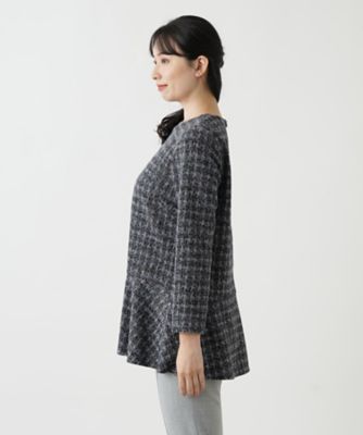 ペプラムチェック柄ブラウス【Ｌｅｉｌｉａｎ　ＷＨＩＴＥ　ＬＡＢＥＬ】