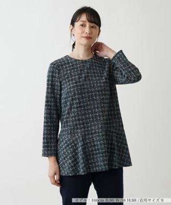 ペプラムチェック柄ブラウス【Ｌｅｉｌｉａｎ　ＷＨＩＴＥ　ＬＡＢＥＬ】