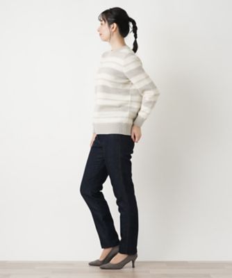 ボーダークルーネックニット【ＲＯＣＨＡＳ　Ｐｒｅｍｉｅｒｅ】