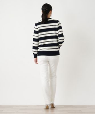 ボーダークルーネックニット【ＲＯＣＨＡＳ　Ｐｒｅｍｉｅｒｅ】