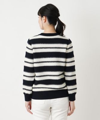 ボーダークルーネックニット【ＲＯＣＨＡＳ　Ｐｒｅｍｉｅｒｅ】