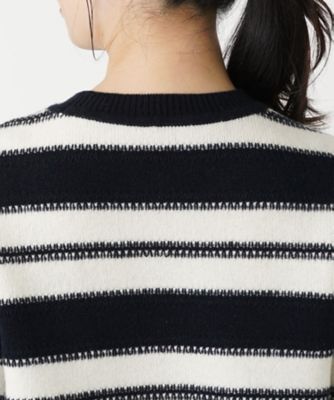 ボーダークルーネックニット【ＲＯＣＨＡＳ　Ｐｒｅｍｉｅｒｅ】