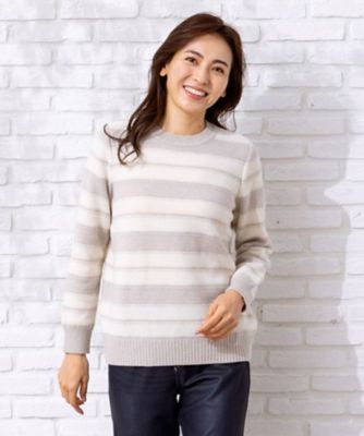 ボーダークルーネックニット【ＲＯＣＨＡＳ　Ｐｒｅｍｉｅｒｅ】