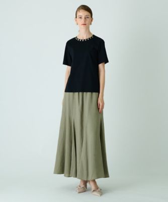ネックビジュー半袖カットソー【ＴＨＥ　ＮＥＷ】【Ｌｅｉｌｉａｎ　ＷＨＩＴＥ　ＬＡＢＥＬ】