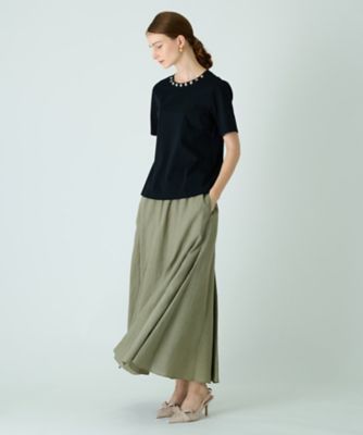 ネックビジュー半袖カットソー【ＴＨＥ　ＮＥＷ】【Ｌｅｉｌｉａｎ　ＷＨＩＴＥ　ＬＡＢＥＬ】