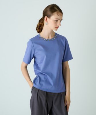 ネックビジュー半袖カットソー【ＴＨＥ　ＮＥＷ】【Ｌｅｉｌｉａｎ　ＷＨＩＴＥ　ＬＡＢＥＬ】