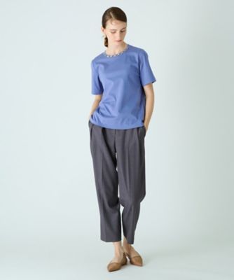 ネックビジュー半袖カットソー【ＴＨＥ　ＮＥＷ】【Ｌｅｉｌｉａｎ　ＷＨＩＴＥ　ＬＡＢＥＬ】