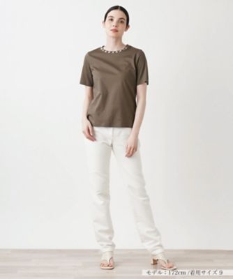 ネックビジュー半袖カットソー【ＴＨＥ　ＮＥＷ】【Ｌｅｉｌｉａｎ　ＷＨＩＴＥ　ＬＡＢＥＬ】