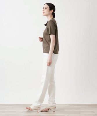 ネックビジュー半袖カットソー【ＴＨＥ　ＮＥＷ】【Ｌｅｉｌｉａｎ　ＷＨＩＴＥ　ＬＡＢＥＬ】