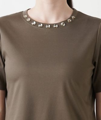 ネックビジュー半袖カットソー【ＴＨＥ　ＮＥＷ】【Ｌｅｉｌｉａｎ　ＷＨＩＴＥ　ＬＡＢＥＬ】
