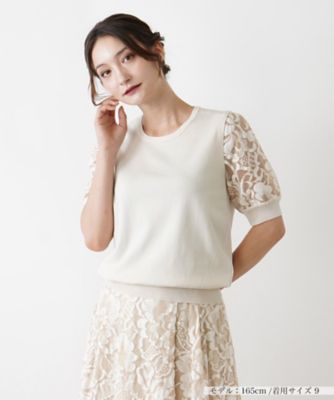 ＜BOURGE (Women)＞フラワーレースニットプルオーバー