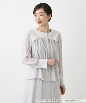 ＜BOURGE (Women)＞ノーカラーブラウス