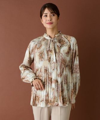 大きいサイズ13♪ ロシャスプルミエール レリアン 総柄プリントブラウス 大きいサイズ13♪ ロシャスプルミエール レリアン 総柄プリント