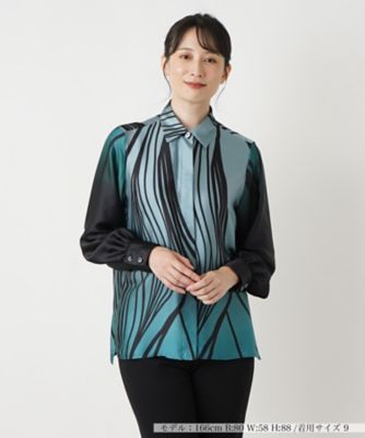 プリント比翼ブラウス【THE NEW】 | BOURGE (Women