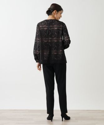 レリアン ROCHAS 日本製 フラワープリント 艶感 長袖シャツ 13号 レリアン ROCHAS 日本製 フラワープリント 艶感 長袖シャツ 13号