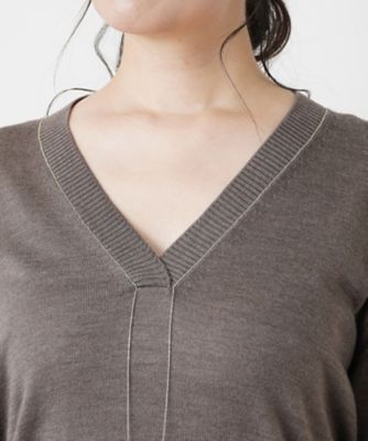 レリアンNEMIKA❤️新品❤️Vネックネイビーウールニット9号