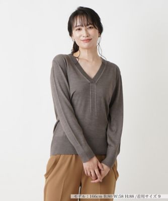 ＜Leilian (Women)＞トリムＶネックニット