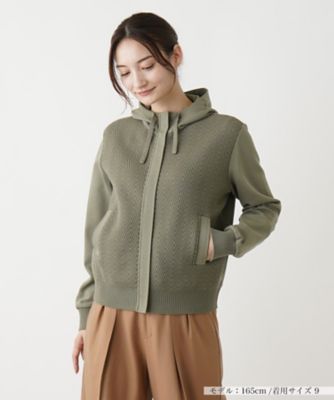 ＜Leilian (Women)＞切替フーデッドジャケット