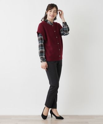 カシミヤクルーネックニットベスト