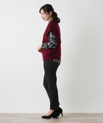 カシミヤクルーネックニットベスト