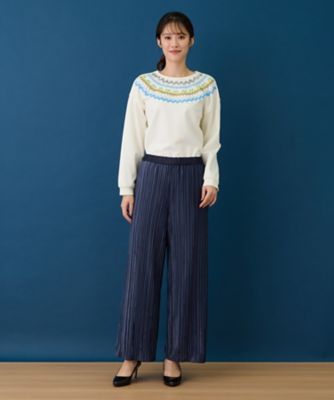 プリーツワイドパンツ