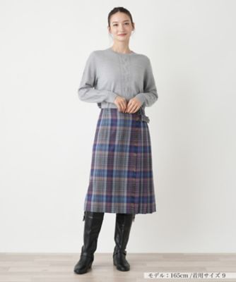 タータンチェックラップスカート ギンガムチェッククロス ラップ風スカート