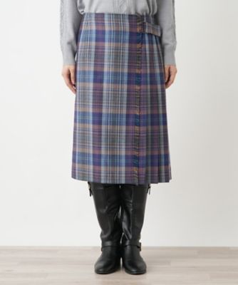 タータンチェックラップスカート【Leilian WHITE