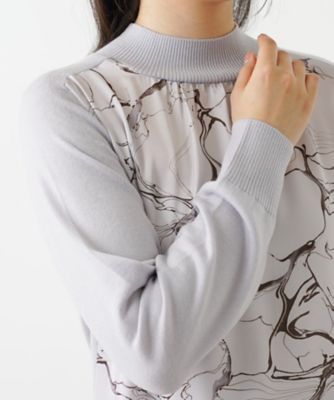 異素材切替ハイネックプルオーバー | Leilian (Women)/レリアン